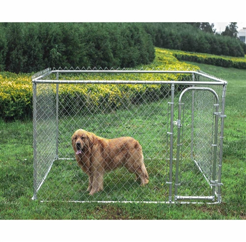 ALEKO 7 1/2' x 7 1/2' x 6' Chain Link Kennel for Dog and Run for