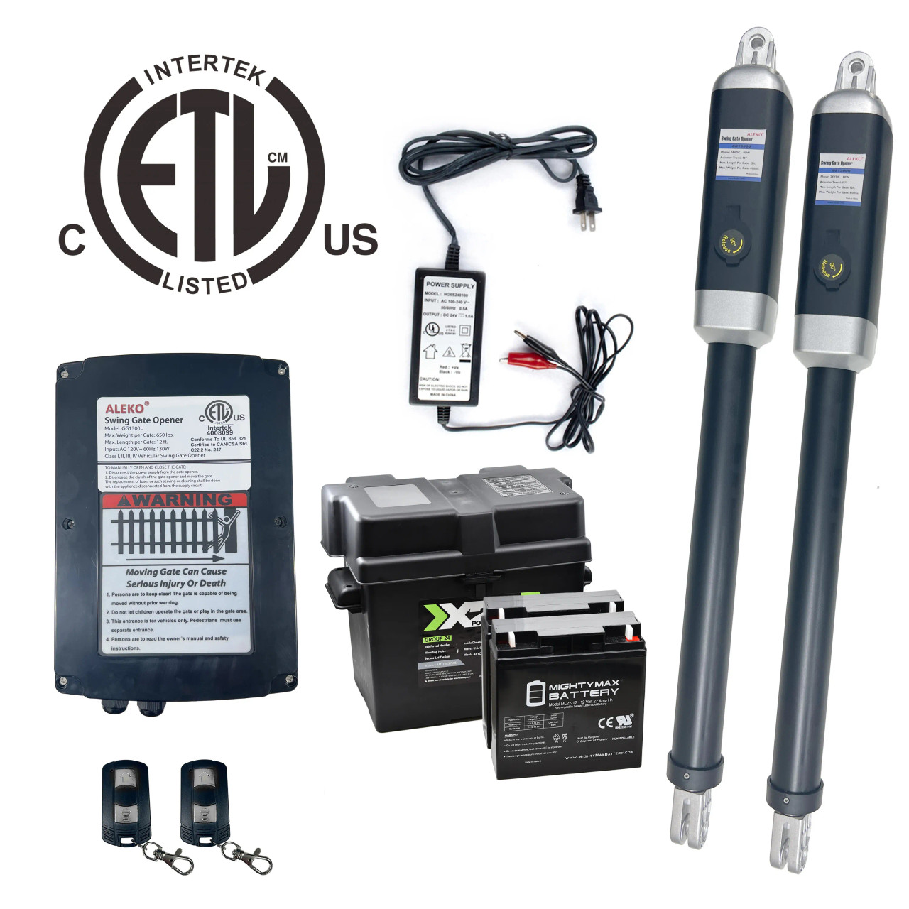Dual Swing Gate Operator - GG1300U/AS1300U AC/DC - ETL Listed