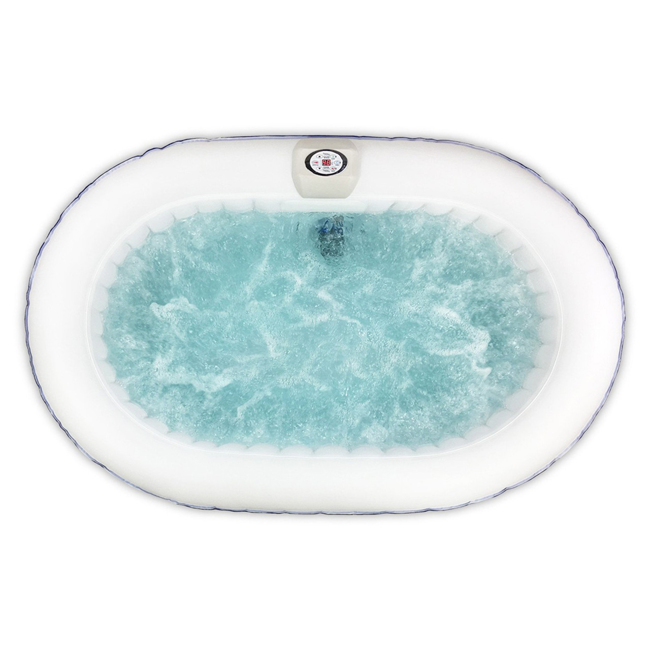 Oval Inflatable Hot Tub Spa With Drink Tray and Cover - 2 Person