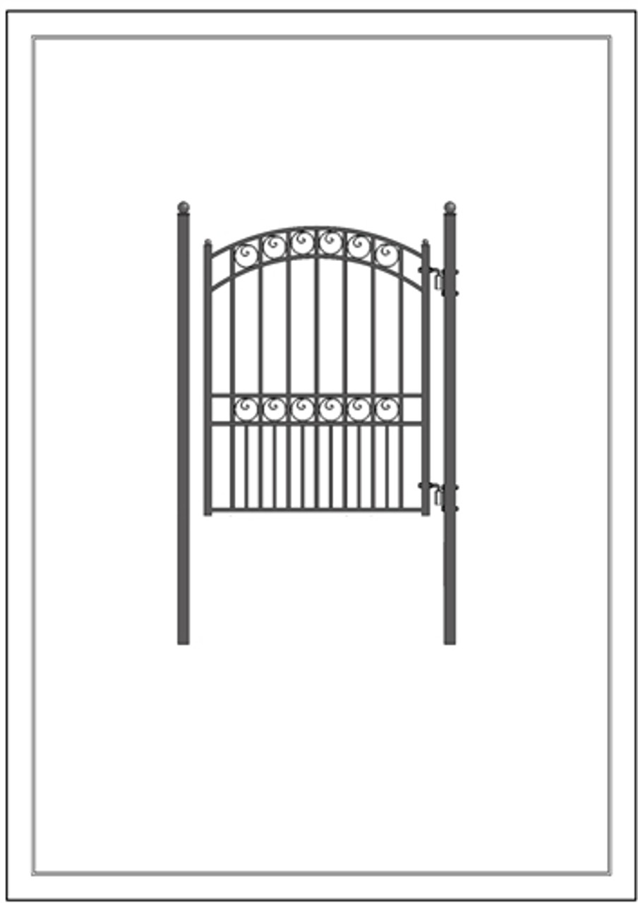 Steel Pedestrian Gate - PARIS Style - 5 ft - ALEKO