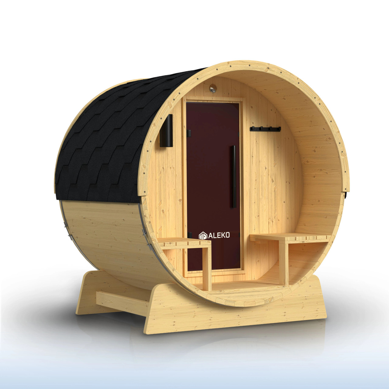 Outdoor and Indoor White Finland Pine Wet Dry Barrel Sauna - 2-4