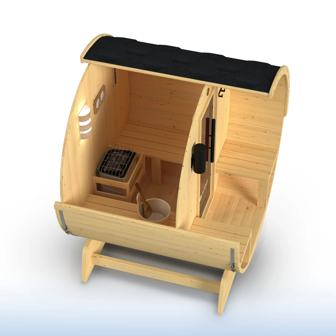 Outdoor and Indoor White Finland Pine Wet Dry Barrel Sauna - 2-4