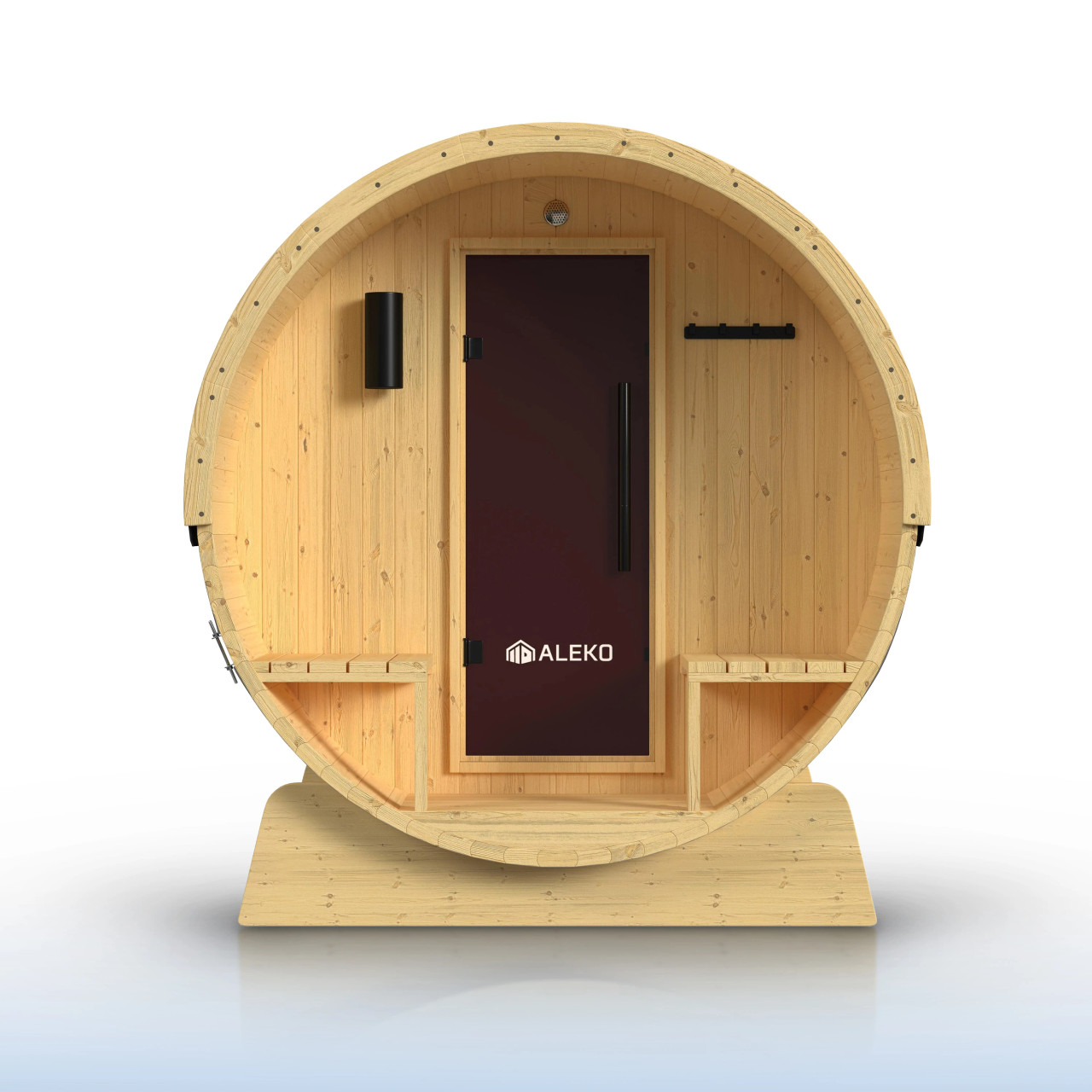 Outdoor and Indoor White Finland Pine Wet Dry Barrel Sauna - 8