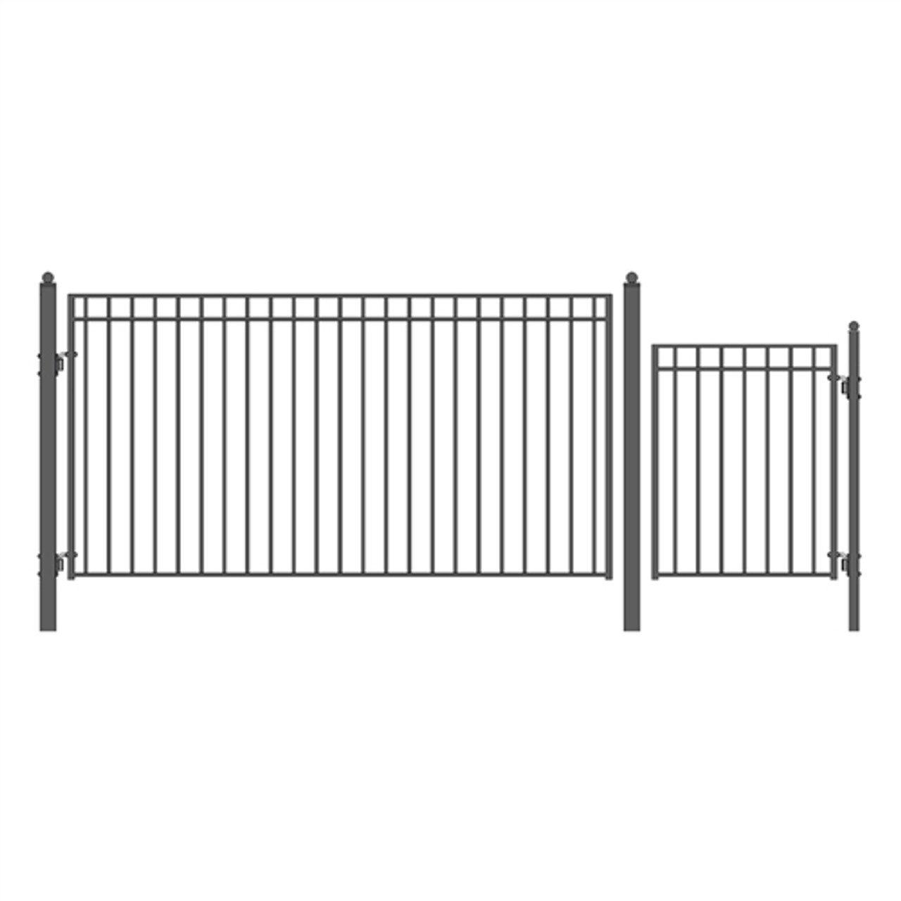 アオイクラフト　GATE Steel Dual Swing Driveway Gate - PARIS Style - 16 ft with