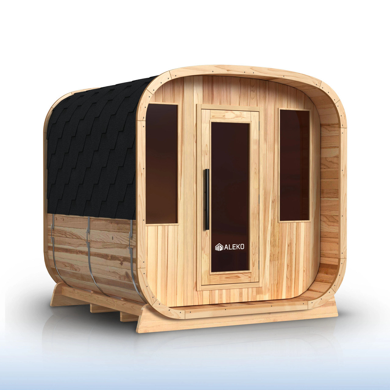 バーベキュー・調理用品 NATAL DESIGN 38-kT SOTE ver. AURORA Outdoor Rustic Cedar Square Sauna – 4 Person | ALEKO