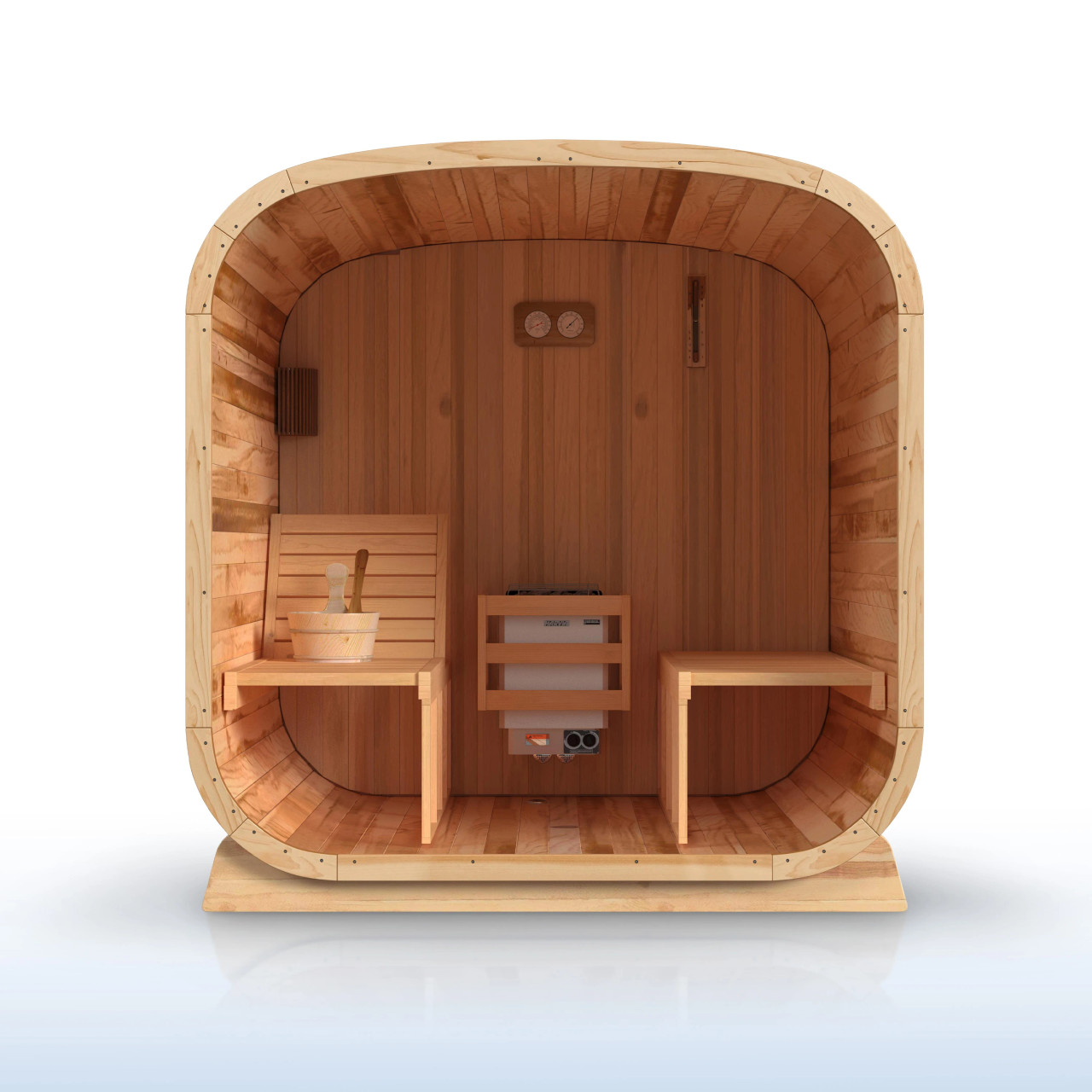 Outdoor Rustic Cedar Square Sauna – 4 Person | ALEKO