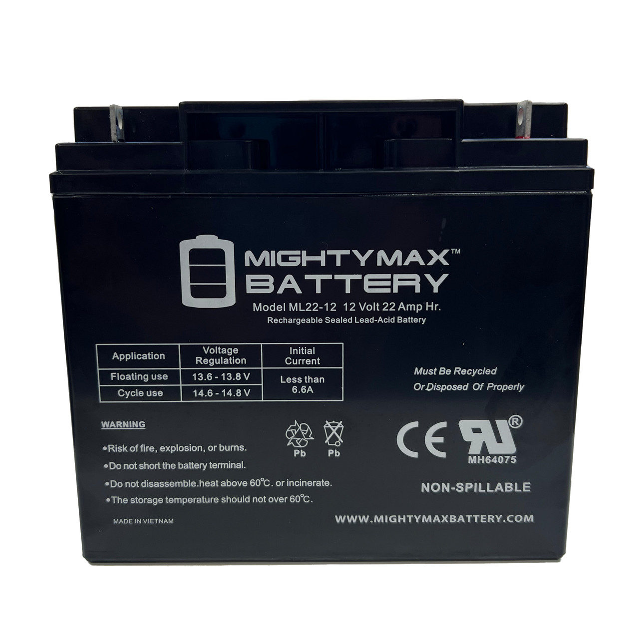 Battery for Gate Opener - LM130 - 22AH - Set of 2 - ALEKO