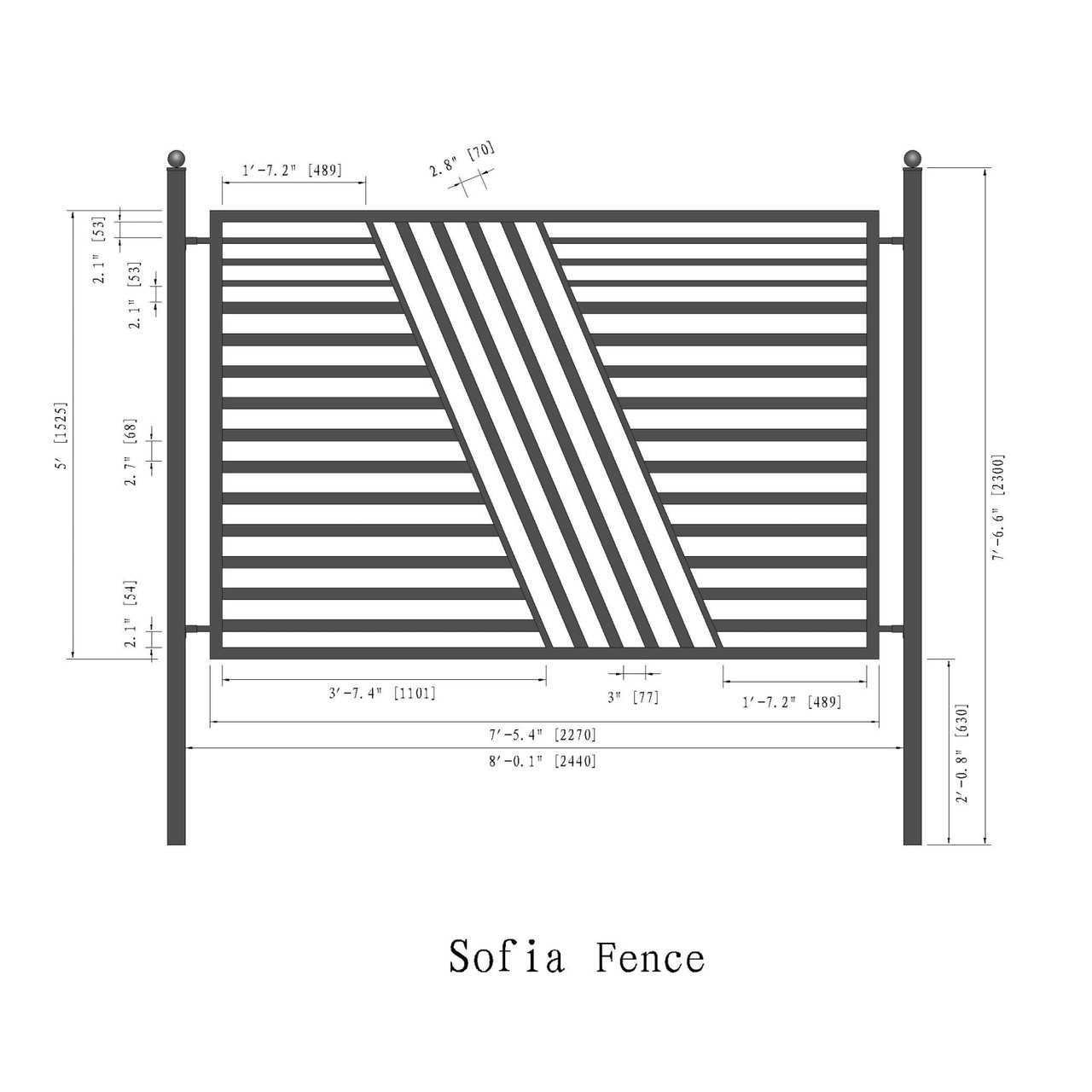 8x5 ft. Fence Panel – SOFIA | ALEKO