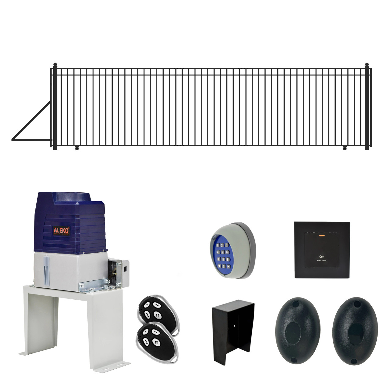Automated Steel Sliding Driveway Gate and Gate Opener Complete Kit