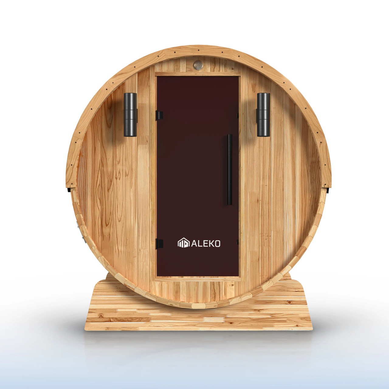 Red Cedar Barrel Sauna with Panoramic Window - 8 kW UL Certified