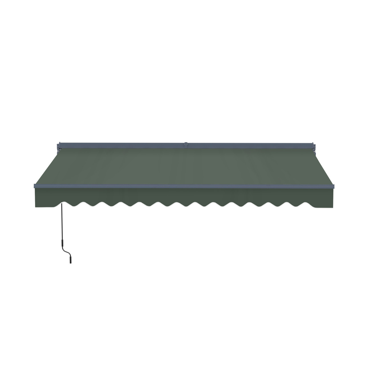 Moroccan Semi-Cassette Motorized Patio Awning - Forest Green