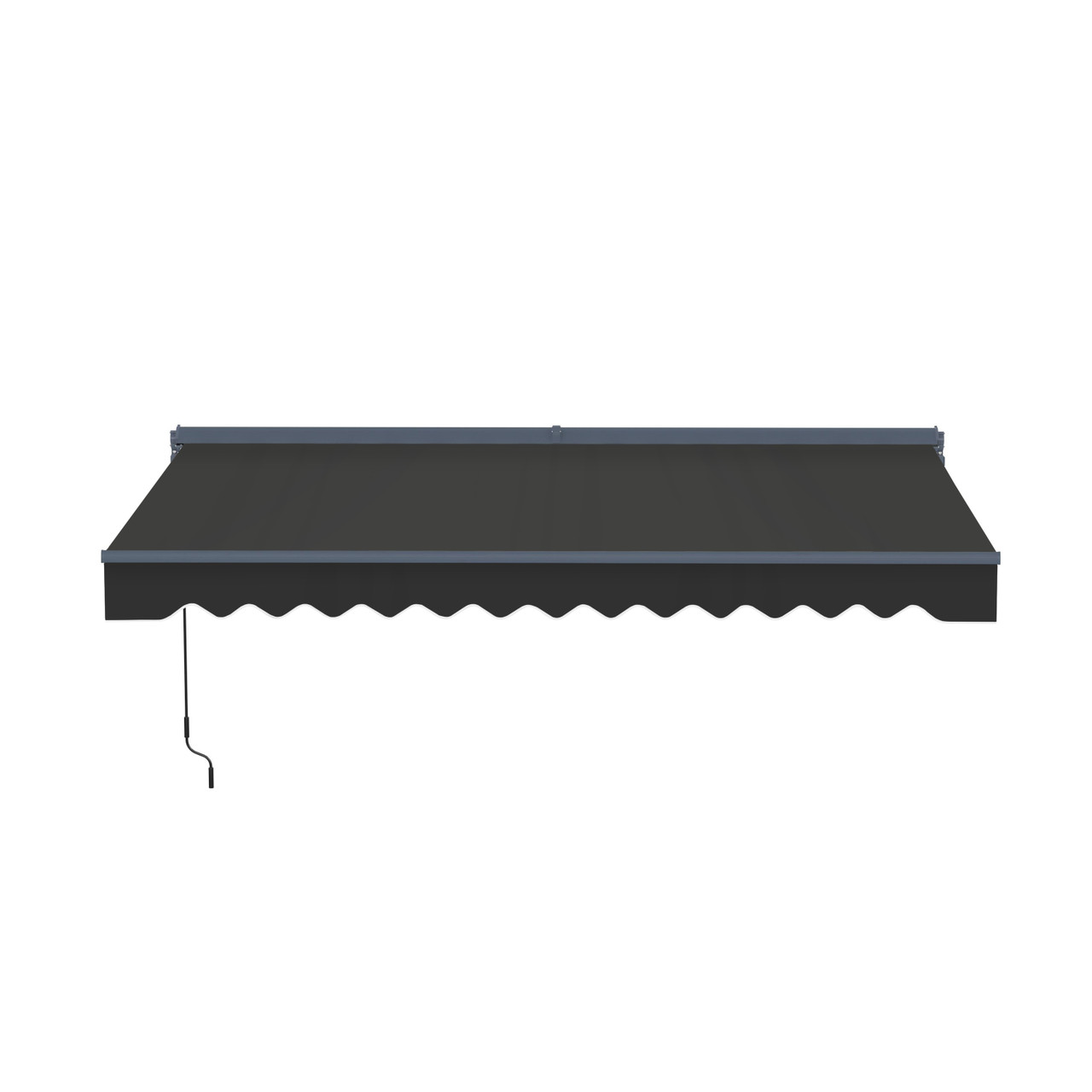 Moroccan Semi-Cassette Motorized Patio Awning - Onyx Black