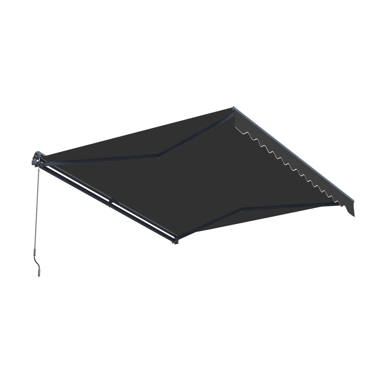 Moroccan Semi-Cassette Motorized Patio Awning - Onyx Black