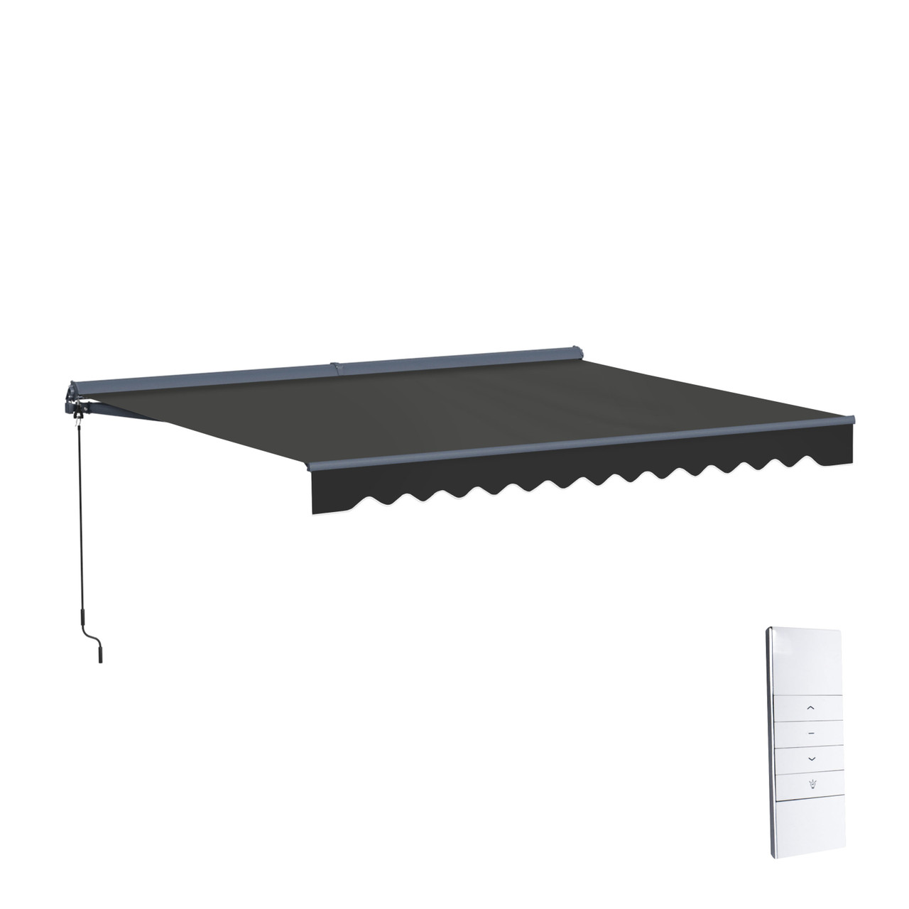 Moroccan Semi-Cassette Motorized Patio Awning - Onyx Black