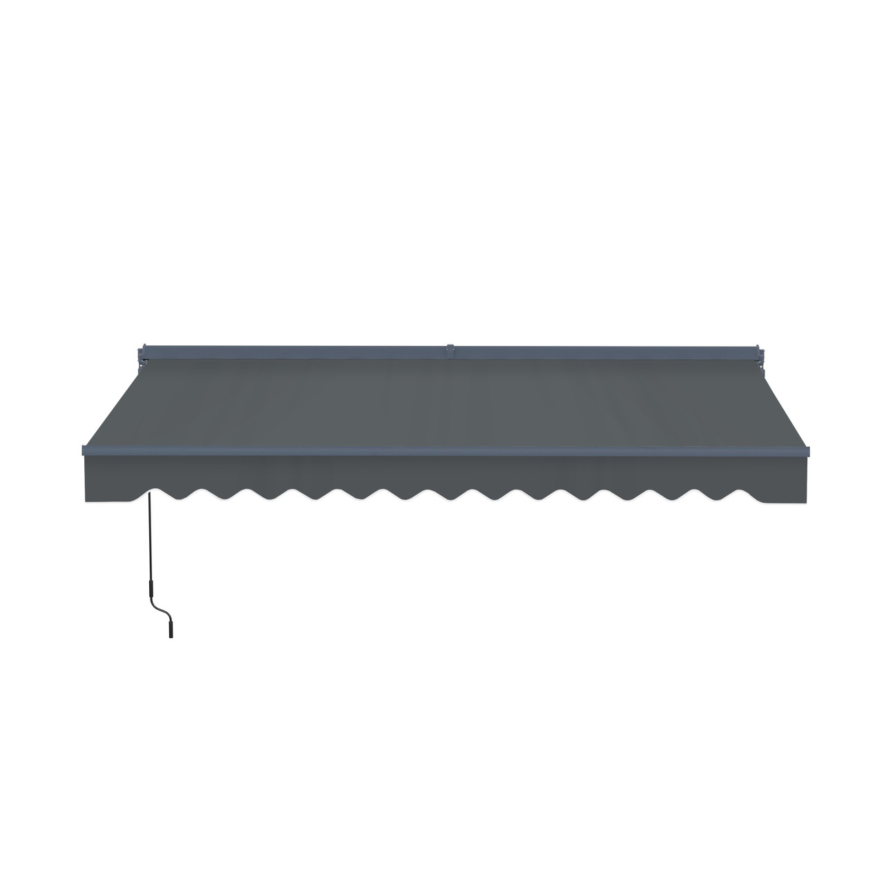 Moroccan Semi-Cassette Motorized Patio Awning - Charcoal Gray