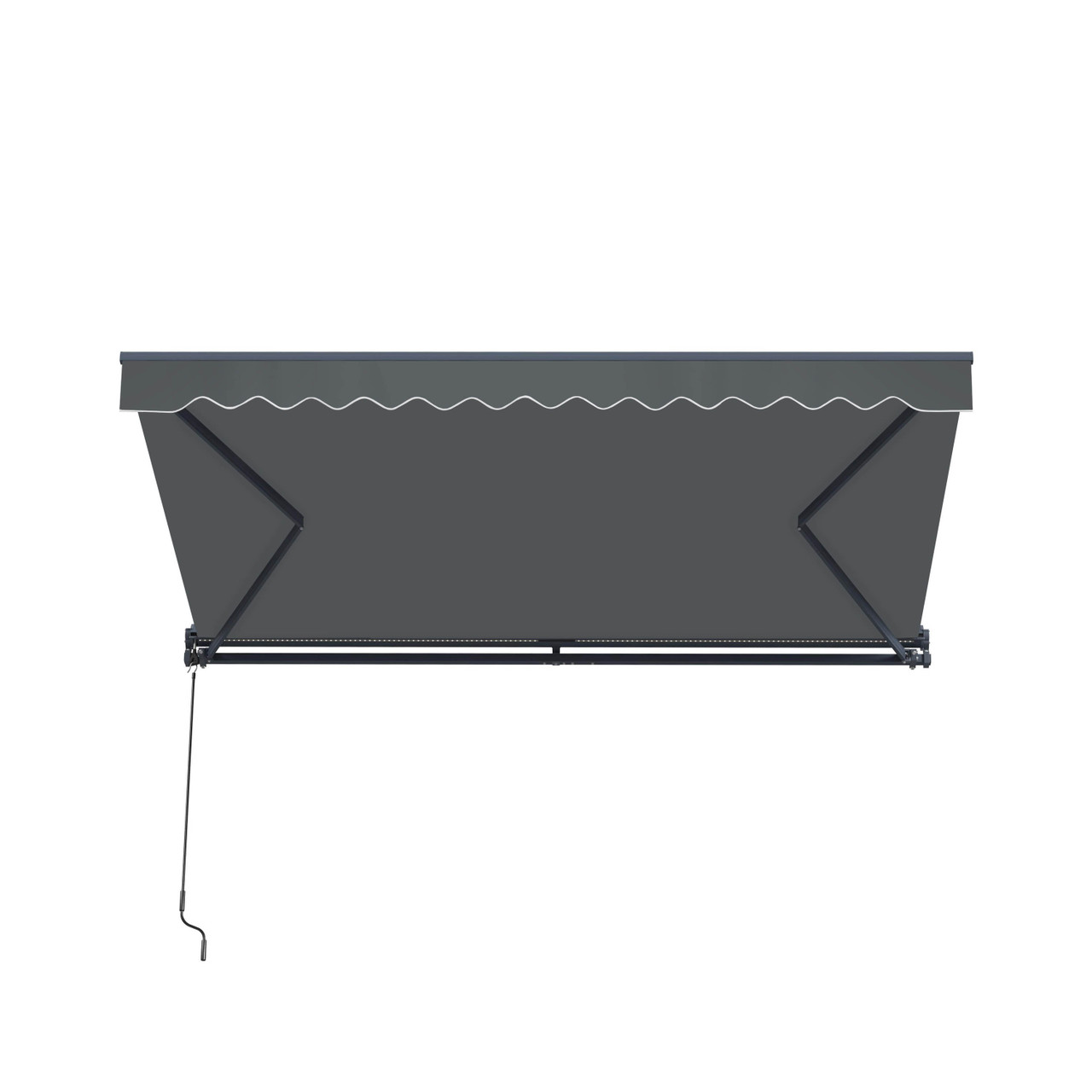 Moroccan Semi-Cassette Motorized Patio Awning - Charcoal Gray