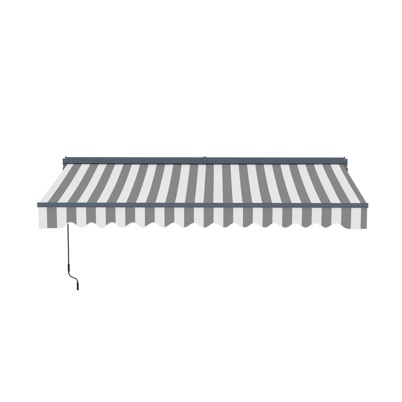 Moroccan Semi-Cassette Motorized Patio Awning - Seagull Gray