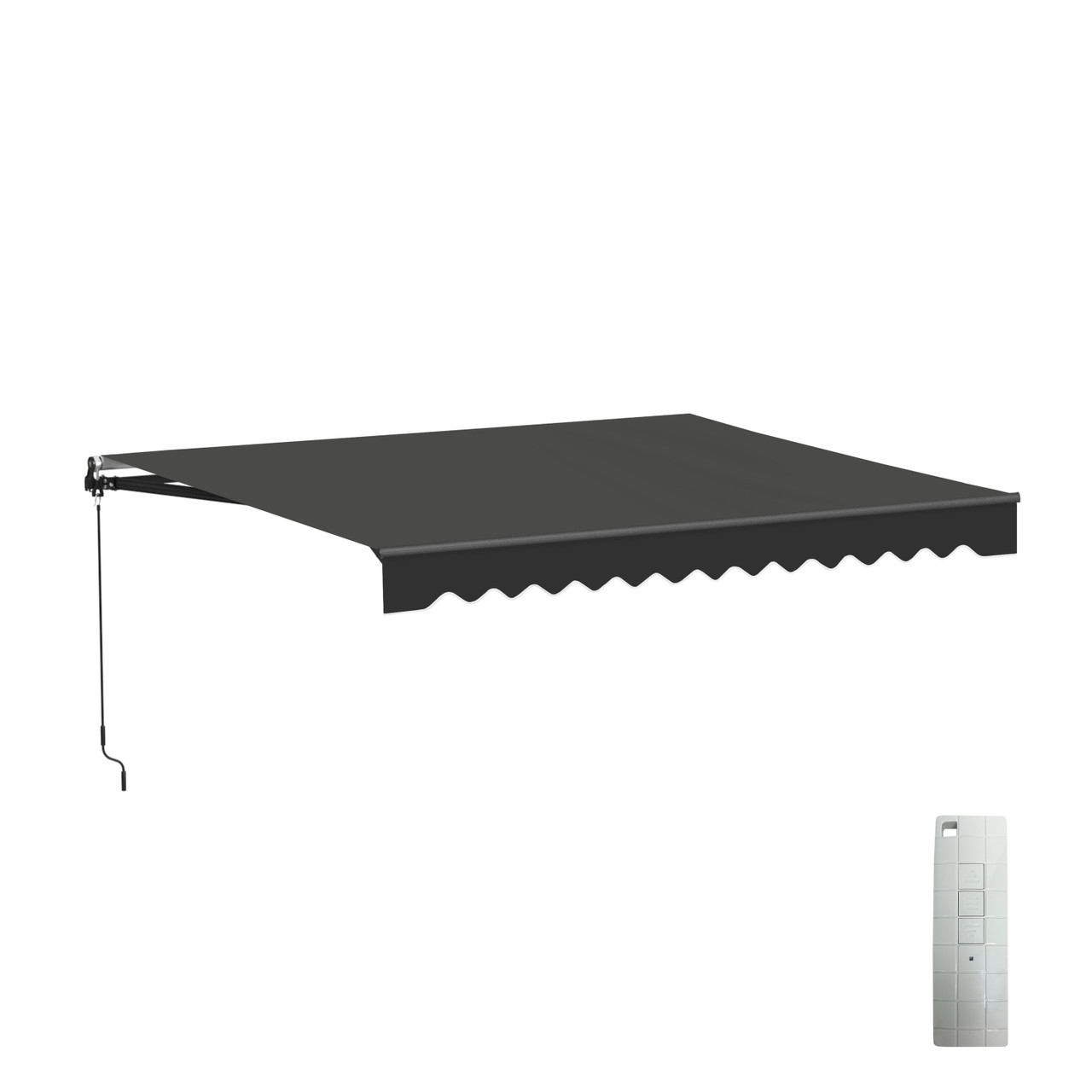 Caribbean Motorized Patio Awning - Black Frame - Onyx Black