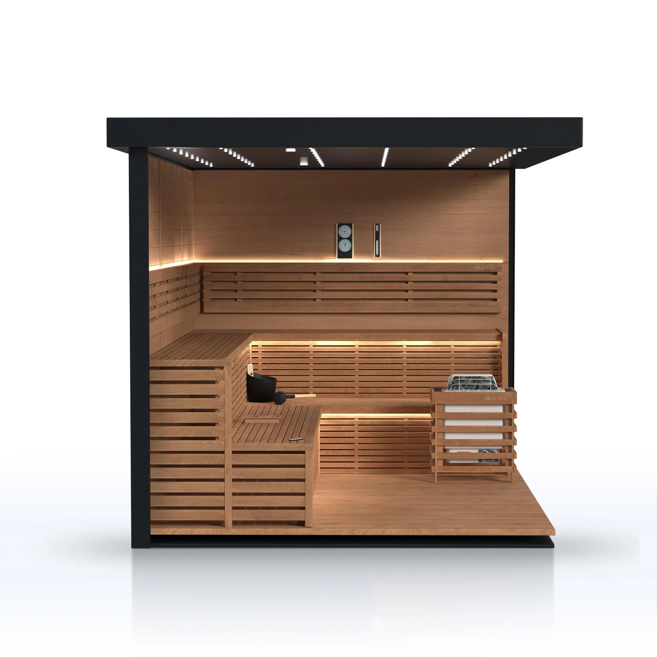 Camellia Red Cedar Outdoor Sauna – 7-8 People | ALEKO