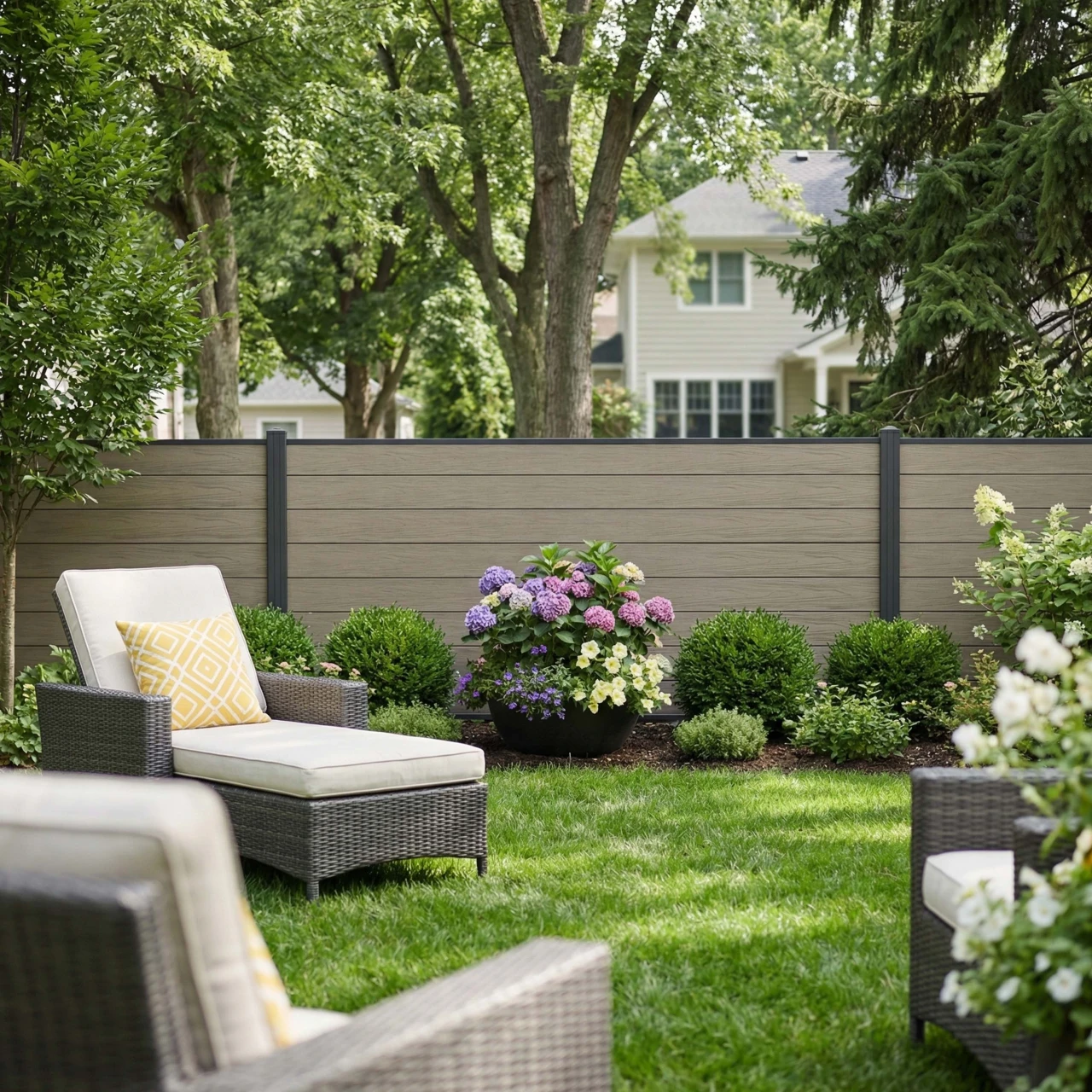 Charlotte 8 by 4 foot Composite Privacy Fence Gray
