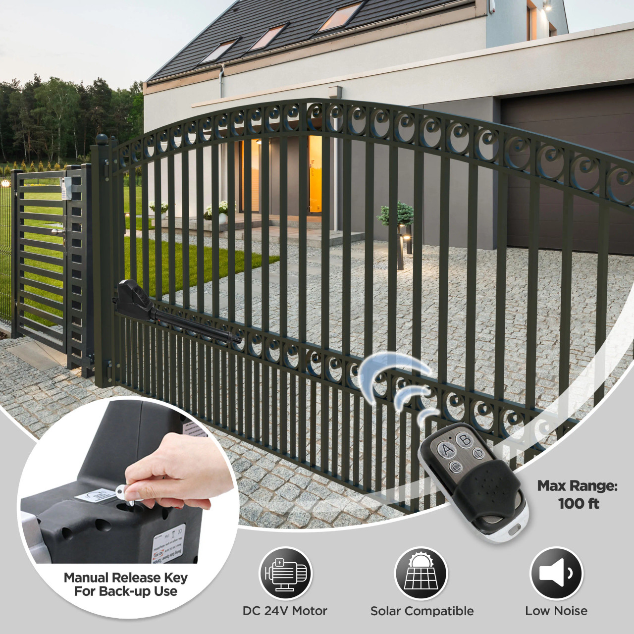 Single Swing Gate Operator - AS600 AC/DC - Accessory Kit ACC4 - ALEKO