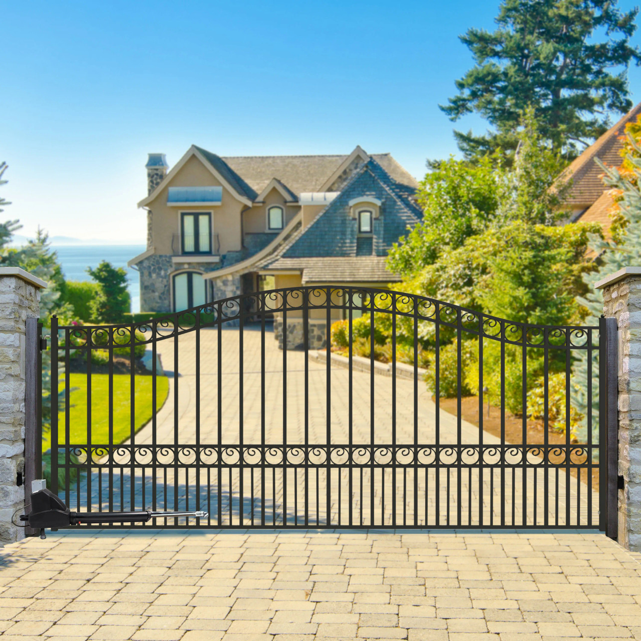 Single Swing Gate Operator - AS600 AC/DC - Solar Kit 60W - ALEKO