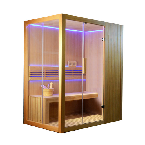 ALEKO CED6HELSINKI1 Canadian Red Cedar Indoor Wet Dry Sauna and Steam Room 4.5 kW ETL Certified Heater 4 to 5 Person 82 x 61 x 81 Inches