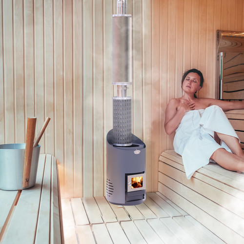Wood-Burning Sauna Stove and Chimney Set – 16 x 18 x 27 in.