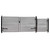 Steel Dual Swing Driveway Gate - MILAN Style - 14 ft with Pedestrian Gate - 5 ft Steel Dual Swing Driveway Gate - MILAN Style - 14 ft with Pedestrian Gate - 5 ft