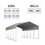 Metal Carport with Corrugated Roof - Gray Metal Carport with Corrugated Roof - Gray