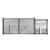 Steel Dual Swing Driveway Gate with Pedestrian Gate – Florence Style - 12 ft.