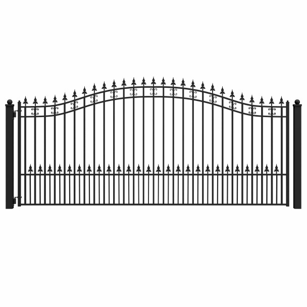 Steel Single Swing Driveway Gate - ST.LOUIS Style - 12 x 6 Feet