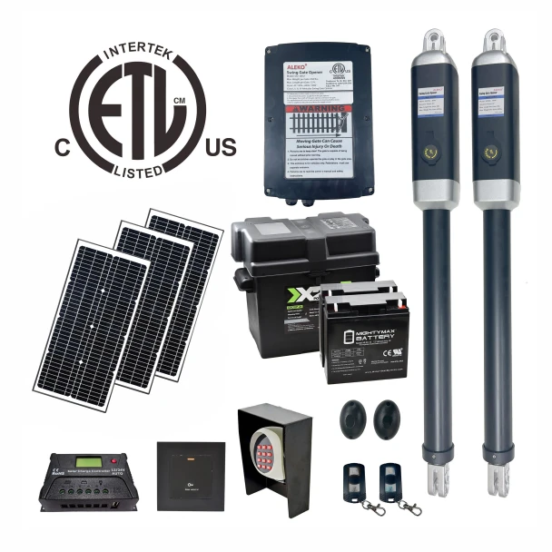 Dual Swing Gate Operator - GG900U AC/DC - ETL Listed - Solar Kit 60W