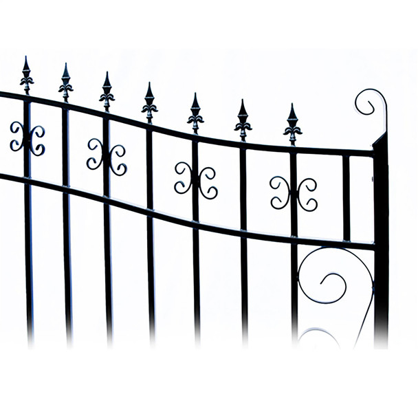 Steel Dual Swing Driveway Gate - VENICE Style - 14 ft with Pedestrian Gate - 5 ft Steel Dual Swing Driveway Gate - VENICE Style - 14 ft with Pedestrian Gate - 5 ft