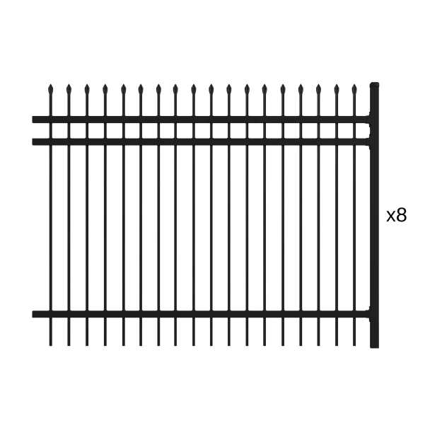 Commercial Grade Steel Fence Kit – Brussels Style – 8 Panels (8x6 ft.)