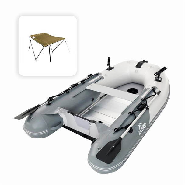 Inflatable Fishing Boat – Aluminum Floor – Light and Dark Gray  – 8'5" + FREE GIFTS INCLUDED!
