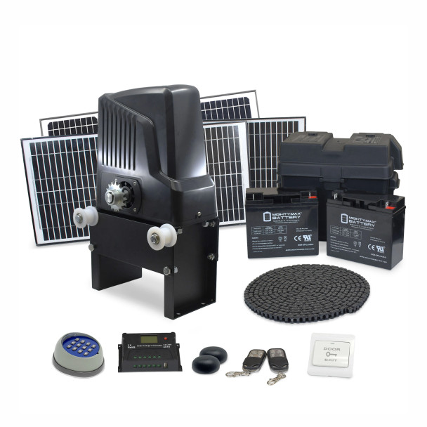 Chain-Driven Sliding Gate Opener – AC1100 60W Solar Kit
