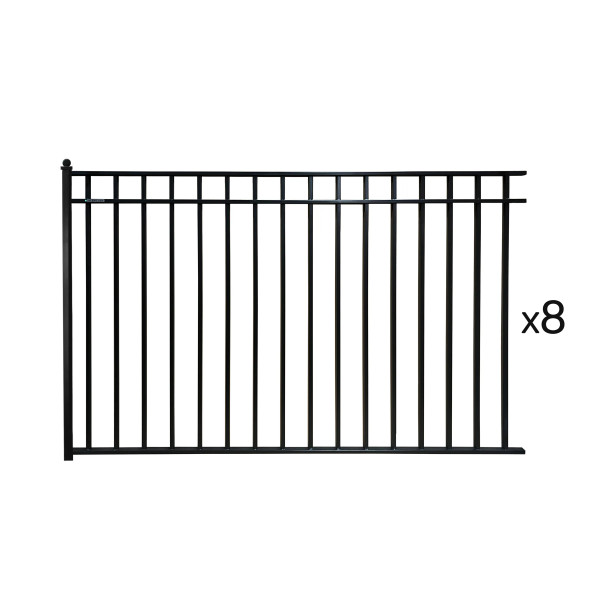 8-Panel Steel Fence Kit – MADRID Style – 8x5 ft. Each