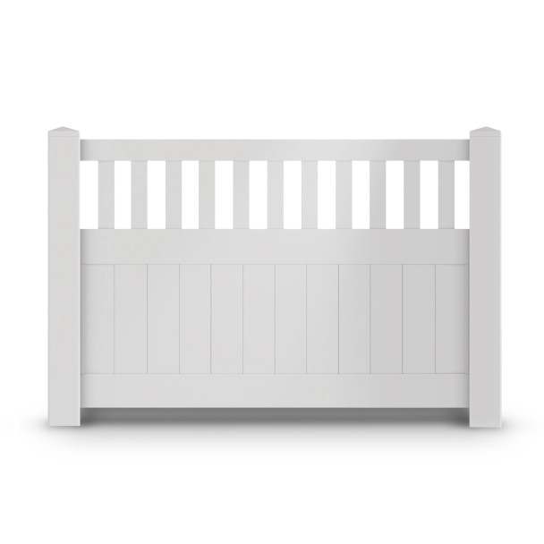 6’ x 4’ Vinyl Semi-Private Fence – White - Denver Series