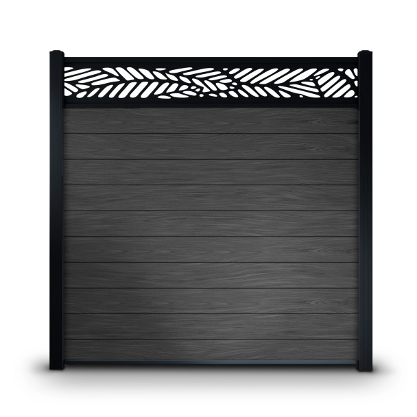 6’ x 6’ Composite Semi-Private Fence – Charcoal Gray - Charlotte Series