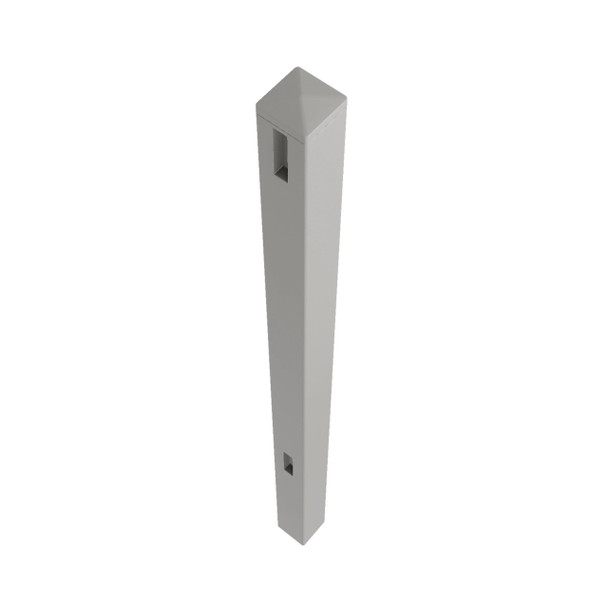 5 in. x 5 in. x 8 ft. Vinyl Fence End Post for 2-Rail Fencing – Gray