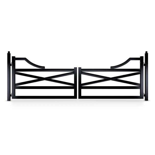 Texas Farm Style Driveway Gate – Dual Swing – 16’ x 5’