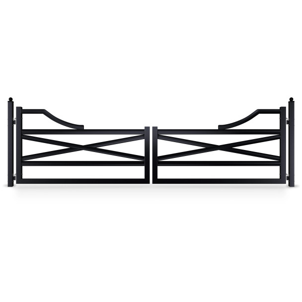 Texas Farm Style Driveway Gate – Dual Swing – 18’ x 5’