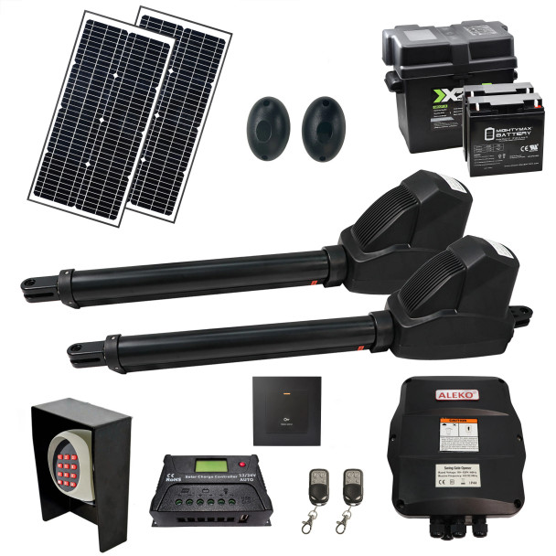 Dual Swing Gate Operator - AS1200 AC/DC - Solar Kit 60W