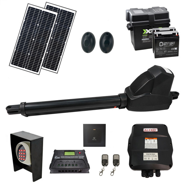 Single Swing Gate Operator - AS600 AC/DC - Solar Kit 60W
