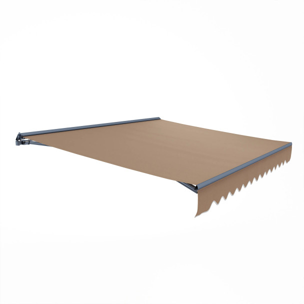 Half Cassette Motorized Retractable LED Luxury Patio Awning - 10 x 8 Feet - Sand