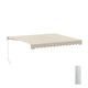 Motorized Retractable White Frame Patio Awning - 20 x 10 Feet - Ivory Cream