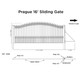 Steel Sliding Driveway Gate - PRAGUE Style - 16 x 6 Feet
