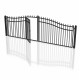 Steel Dual Swing Driveway Gate with Built-In Pedestrian Door - VIENNA Style - 18 x 7 Feet