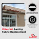 Retractable Awning Fabric Replacement - 13x10 Feet - Sand